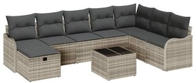 Conjunto de Sofá Modular para Jardim vidaXL de 9 Peças com Almofadas C