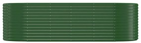 Canteiro elevado jardim 249x100x68 cm aço revestido a pó verde