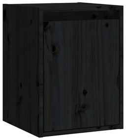 Armários de parede 2 pcs 30x30x40 cm pinho maciço preto