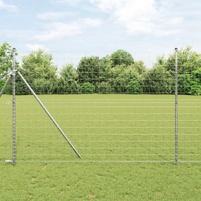 Cerca Euro com 7 Postes 1.6x10 m Aço Galvanizado