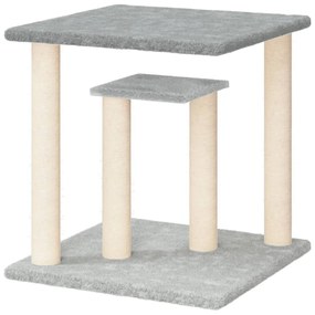 Postes arranhadores para gatos com plataformas 50cm cinza-claro