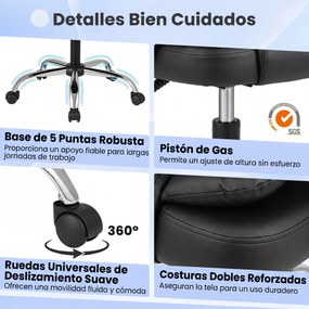 Cadeira de Escritório Executiva, 66 x 59-98 x 108-118 cm, Ajustável e Reclinável, Preto