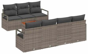 Conjunto de Sofá de Jardim Cinzento 7 pcs Cinzeto Grande