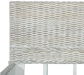 Estrutura de cama 180x200 cm vime genuíno cinzento