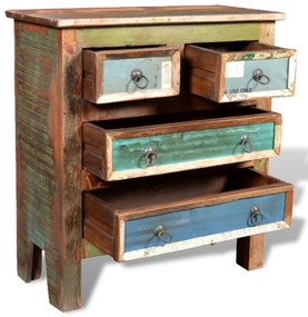 Armário com 4 gavetas madeira reciclada maciça