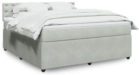 vidaXL Cama com molas/colchão 180x200 cm veludo cinzento-claro