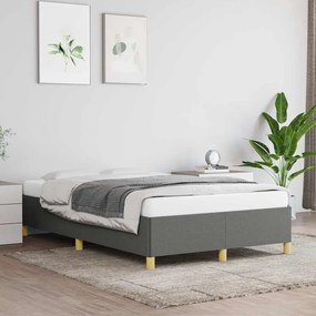 Estrutura de cama sem colchão cinza escuro 120x190 cm tecido