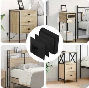 vidaXL Tampas de Extremidade 12 pcs Preto 15 x 15 x 15 mm PP