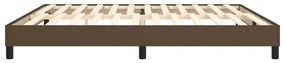 Estrutura de cama sem colchão 200x200 cm tecido castanho-escuro