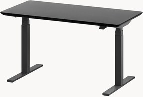 Secretária vertical artesanal com tampo em madeira de carvalho e ajuste elétrico de altura Pro