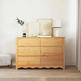 Cômoda vidaXL "DRAMMEN" 111x43x73,5 cm Madeira Sólida Pinheiro
