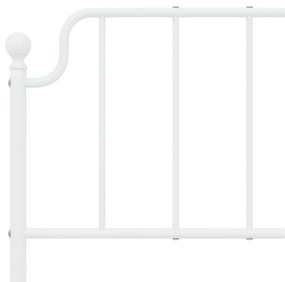 Estrutura de cama com cabeceira 150x200 cm metal branco