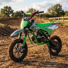 MINI MOTO Crianças MINICROSS gasolina DORADO MD3 49cc 2T 10/10" Com Limitador Velocidade Verde