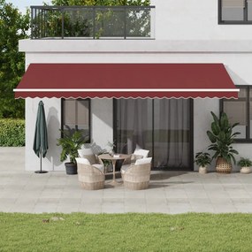 Toldo retrátil automático com luz LED 600x350 cm bordô