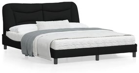 vidaXL Estrutura de cama com LED sem colchão 160x200 cm tecido preto