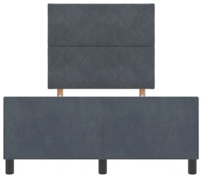 Cama vidaXL Cinza Escuro 120x190 cm Veludo