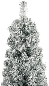 Árvore de Natal fina c/ suporte e flocos de neve 300 cm PVC
