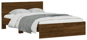 Estrutura de cama com cabeceira 120x200 cm carvalho castanho