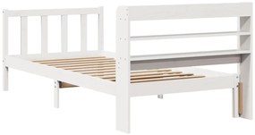 Cama sem colchão 90x200 cm madeira de pinho maciça branco
