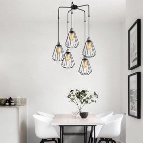 Candeeiro de Teto Kese – Preto – Diâmetro 68 cm