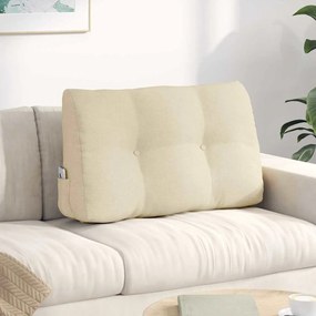 vidaXL Travesseiro para Costas Creme 80 x 24 x 50 cm tecido