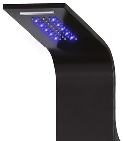 Coluna de Duche de Hidromassagem com Luzes LED e 195 Jatos - Preto - D