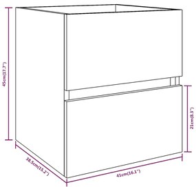 Armário de Parede para Lavatório de 41 cm - Madeira Rústica - Design M