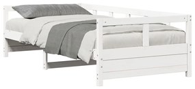 Sofá-cama 90x190 cm madeira de pinho maciça branco