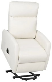 vidaXL Poltrona elevatória couro artificial cor creme