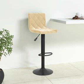 vidaXL Banco de bar veludo cor creme