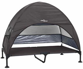 Cama Elevada para Cães com Toldo Removível Marrom XL Aço
