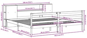 Cama com estante sem colchão 180x200 cm pinho maciço