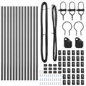 Postes de Cerca 13 pcs Cinza Ø32 mm 80 cm Aço Galvanizado