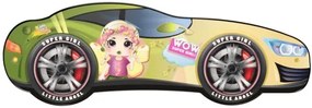 CAMA INFANTIL MENINA  C/ LEDS E OFERTA COLCHÃO ESPUMA Racing Car Girl 160 x 80 - VANESSA AMARELO