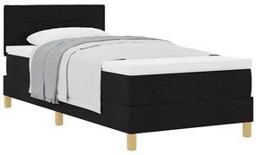 Cama Box Spring com Colchão Preta 90x190 cm Tecido