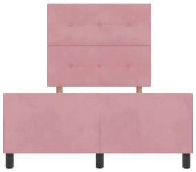 Estrutura de Cama de Veludo Rosa 120x200 cm
