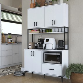 Armário Alto de Cozinha "Stella" - 120 x 198,6 x 40 cm - Branco - Desi