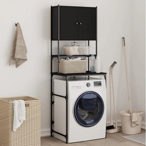 vidaXL Armário máquina de lavar roupa 68x48,5x194 cm preto