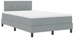 Cama Box com Colchão Cinza Claro 120x200 cm Tecido