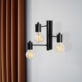 Candeeiro de Parede Hexa – Preto – 40 x 26 cm