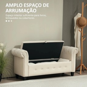 Banco com Arrumação – Bellagio – 146,5x49x74,5 cm – Bege – Tecido de L