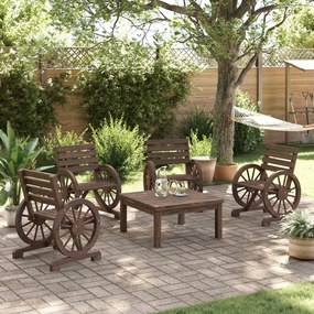 Cadeiras de jardim 4 pcs madeira de abeto maciça