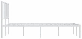 Estrutura de cama com cabeceira 160x200 cm metal branco