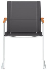 Cadeiras de jardim 2 pcs textilene e aço inoxidável cinzento