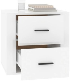 Mesa de cabeceira 50x39x47 cm branco brilhante