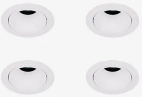 Pack De 4 Downlights Led Embutidos Com Molduras Redondas Ø5 Cm Em Alumínio Orelva Branco & Branco Cálido 2700k & 3 W & 38º - Sklum