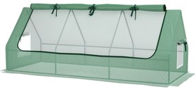 Estufa de Jardim Mini Estufa 240x90x90 cm com Janelas de Malha e Estrutura de Aço para Cultivar Verduras e Flores Verde