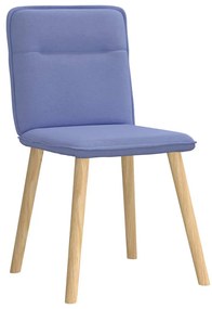 Cadeiras de jantar 6 pcs Jeans Tecido Azul
