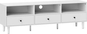 HOMCOM Cômoda para TV, suporte para ecrãs de 190,5 cm, 3 nichos abertos, 3 gavetas, painel de partículas, Branco | Aosom Portugal