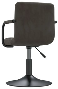 Cadeiras de jantar giratórias 2 pcs veludo cinzento-escuro